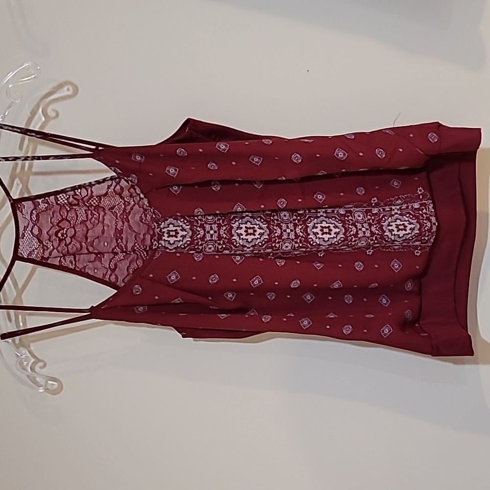 NWT * 2 Maurice Tops Black Top & Red/Maroon Top both wtih Lace Back - Picture 4 of 15